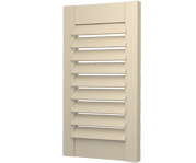 The Carbrooke - Open Protruding Louvre Decorative Faux Wood Shutters The Carbrooke - Open Protruding Louvre Decorative Faux Wood Shutters