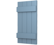 The Hadleigh - Closed Board Decorative Faux Wood Shutters With Horizontal Cross Battens The Hadleigh - Closed Board Decorative Faux Wood Shutters With Horizontal Cross Battens